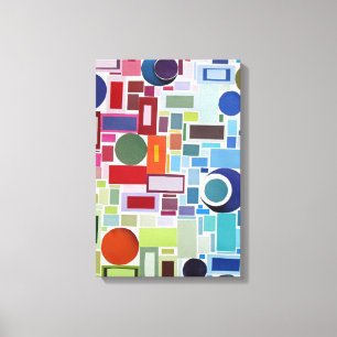 Sechzigerjahre Retro Disco-Farbdiagramm-Collage Leinwanddruck