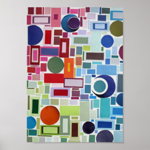 Sechzigerjahre Retro Disco-Farbdiagramm-Collage Poster