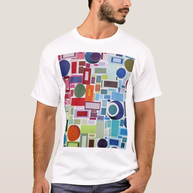 Sechzigerjahre Retro geometrische psychedelische T-Shirt (Vorderseite)
