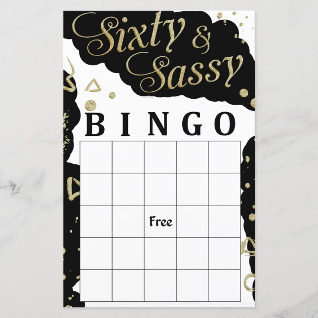 Sechziges und Sassy-Bingo-Spiel (Vorderseite)