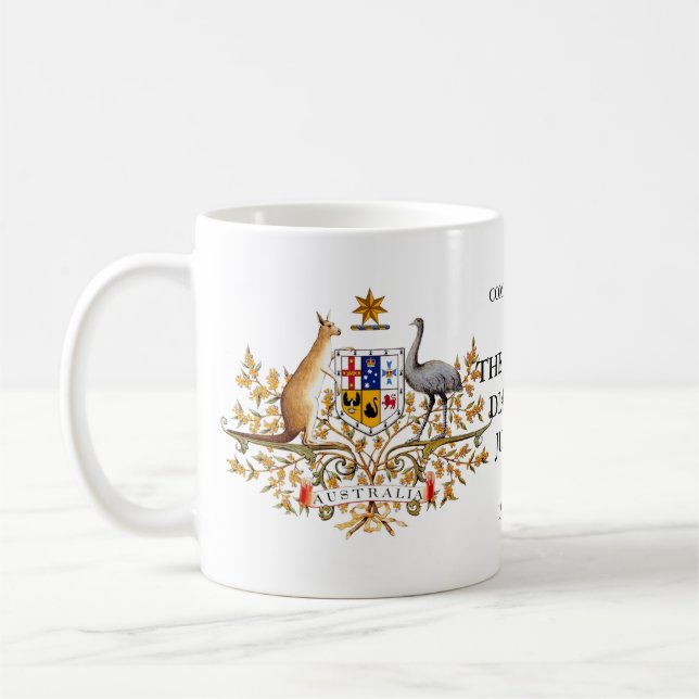 Sechzigjähriges Jubliäum Australien Kaffeetasse (Links)