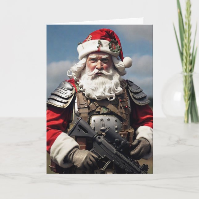 Second Amendment Santa Christmas Card Hunter  Karte (Vorderseite)