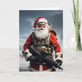 Second Amendment Santa Christmas Card Patriotic  Karte