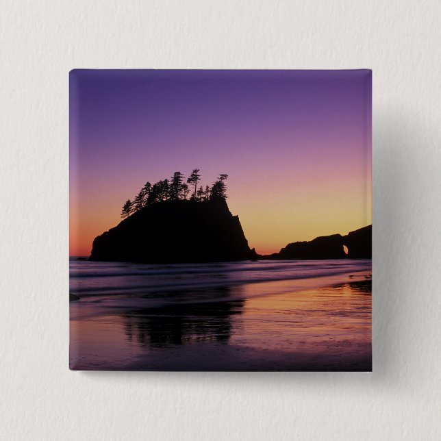 Second Beach at Twilight, Olympic NP, WA, USA Button (Vorderseite)