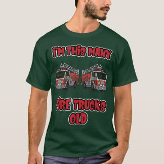 Second Birthday Firefighter I'm this many Fire Tr T-Shirt