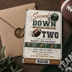 Second Down Football 2. Geburtstagsticket  Einladung