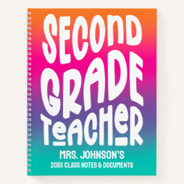 Second Grade Teacher Colorful Ombre Notizbuch