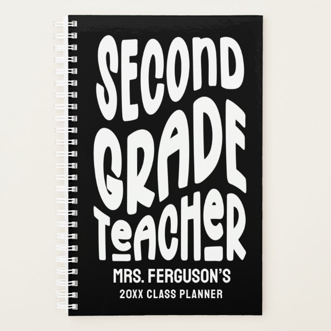 Second Grade Teacher Minimalist Text Planer (Vorderseite)