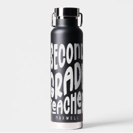 Second Grade Teacher Minimalist Text Trinkflasche
