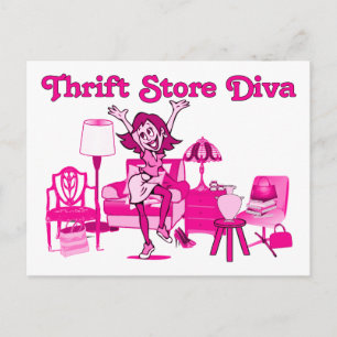 Second-Hand-Laden-Diva Postkarte