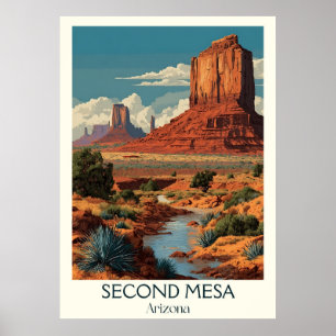 Second Mesa Arizona Vintage Poster   Retro