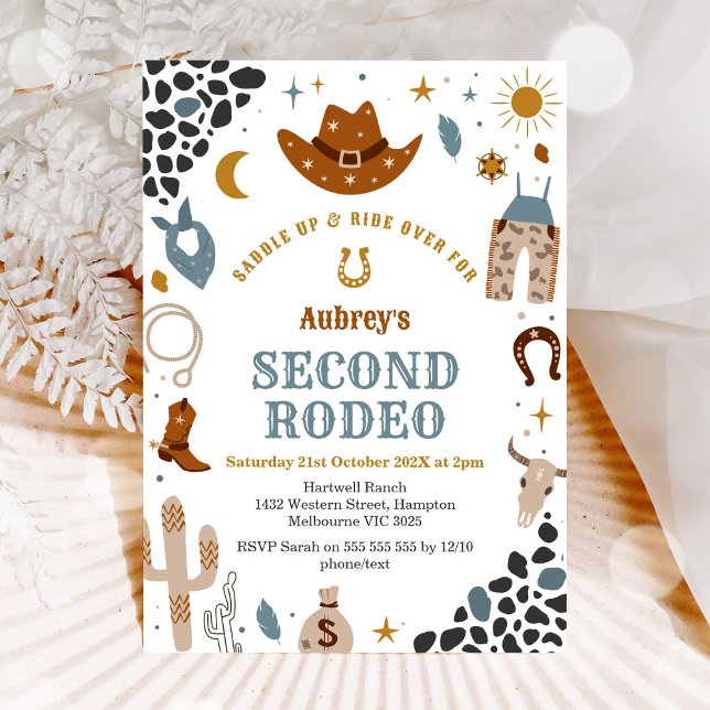 Second Rodeo Cowboy Western 2. Geburtstag Einladung (Von Creator hochgeladen)