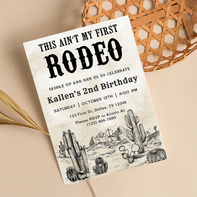 Second Rodeo Western Cowboy 2. Geburtstag Einladung (Von Creator hochgeladen)