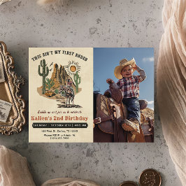 Second Rodeo Western Cowboy 2. Geburtstag Foto Einladung