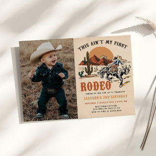 Second Rodeo Western Cowboy 2. Geburtstag Foto Einladung