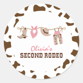 Second Rodeo Western Cowboy 2. Geburtstag Runder Aufkleber