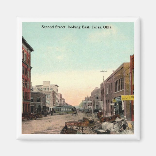 Second Street, Tulsa Oklahoma, c1910 Magnet (Vorne)
