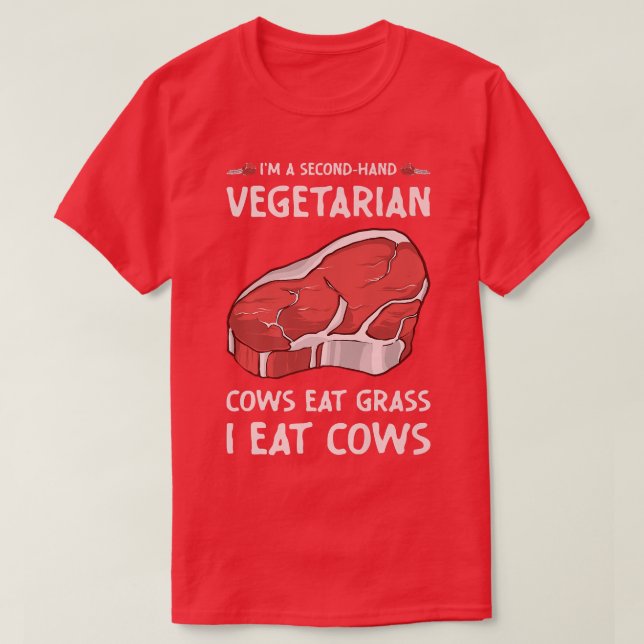 Secondhand Vegetarian Funny BBQ Grilling  T-Shirt (Design vorne)