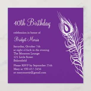 Secouez votre invitation d'anniversaire de plumes