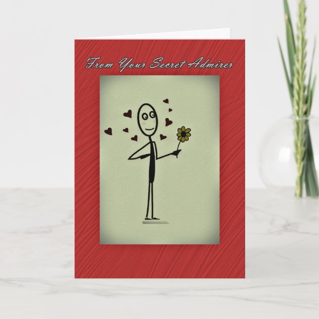 Secret Admirer Card Stick Person Karte (Vorderseite)
