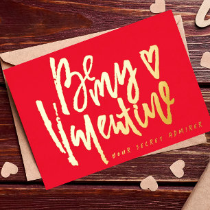 SECRET ADMIRER RED MODERN VALENTINSTAG GOLD FOLIEN FEIERTAGSKARTE