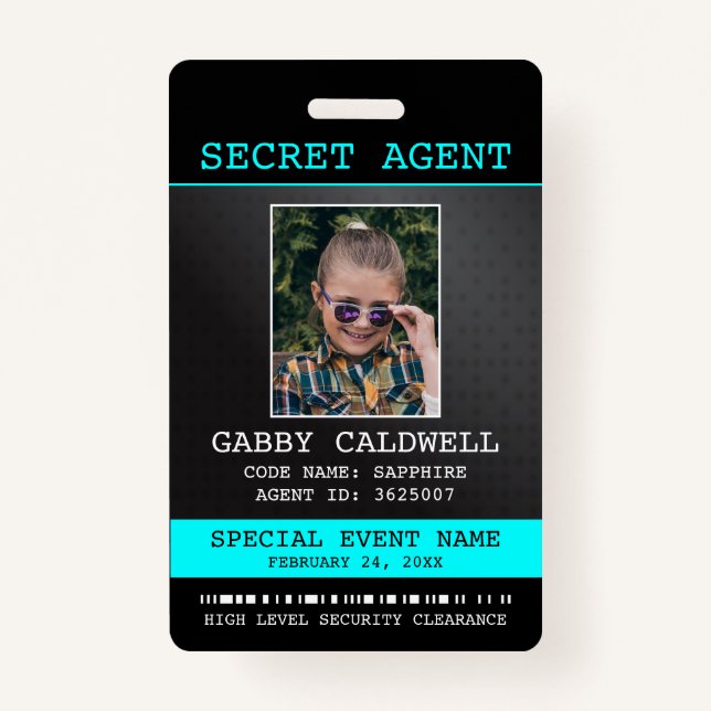 Secret Agent Spy Abzeichen Ausweis (Vorderseite)