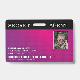 Secret Agent Spy Abzeichen - PINK Ausweis