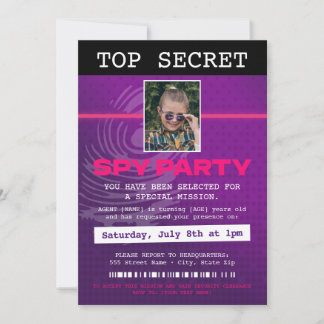 Secret Agent Spy Party Einladung