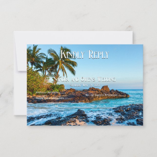Secret Beach Maui, tropisches Paradies, Hochzeitsf Dankeskarte (Vorderseite)
