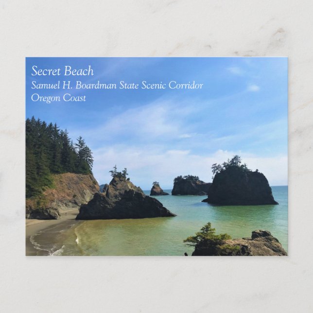 Secret Beach, Samuel H. Boardman, Oregon Postkarte (Vorderseite)