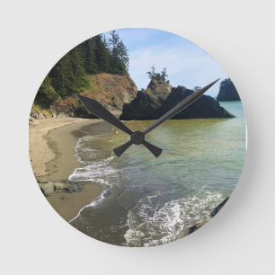 Secret Beach, Samuel H. Boardman, Oregon Runde Wanduhr
