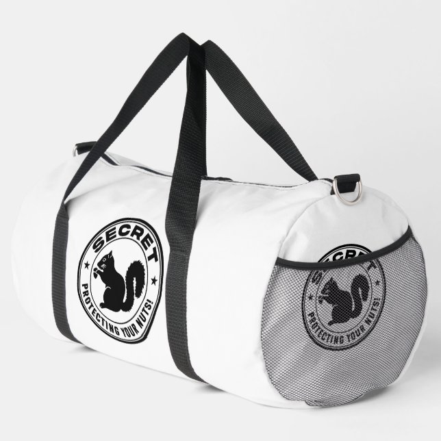 Secret Eichhörnchen Patch "Protected Your Nuts" Duffle Bag (Rechte Ecke)