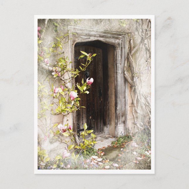 Secret Fairy Door to magic Land / Blume Königreich Postkarte (Vorderseite)