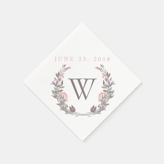 Secret Garden Blumenkreide Monogramm Napkins Serviette (Ecke)