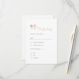 Secret Garden Blush Bloral Lovebirds Hochzeit RSVP Karte