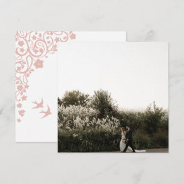 Secret Garden Blush Bloral Square Foto Vielen Dank Dankeskarte