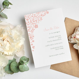 Secret Garden Blush Pink Floral Lovebirds Hochzeit Save The Date