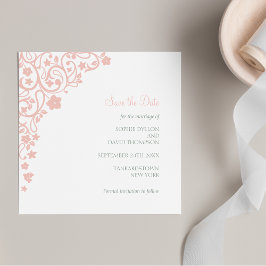 Secret Garden Blush Pink Floral Lovebirds Square Einladung