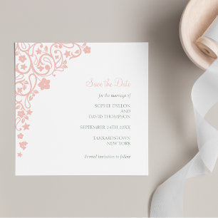 Secret Garden Blush Pink Floral Lovebirds Square Einladung