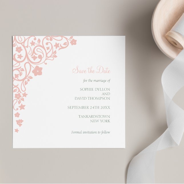 Secret Garden Blush Pink Floral Lovebirds Square Einladung (Von Creator hochgeladen)