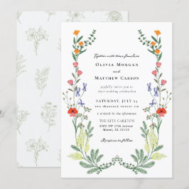 Secret Garden Boho Wildblume Wedding Einladung