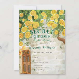 Secret Garden Enchanted Yellow Roses Brautparty Einladung