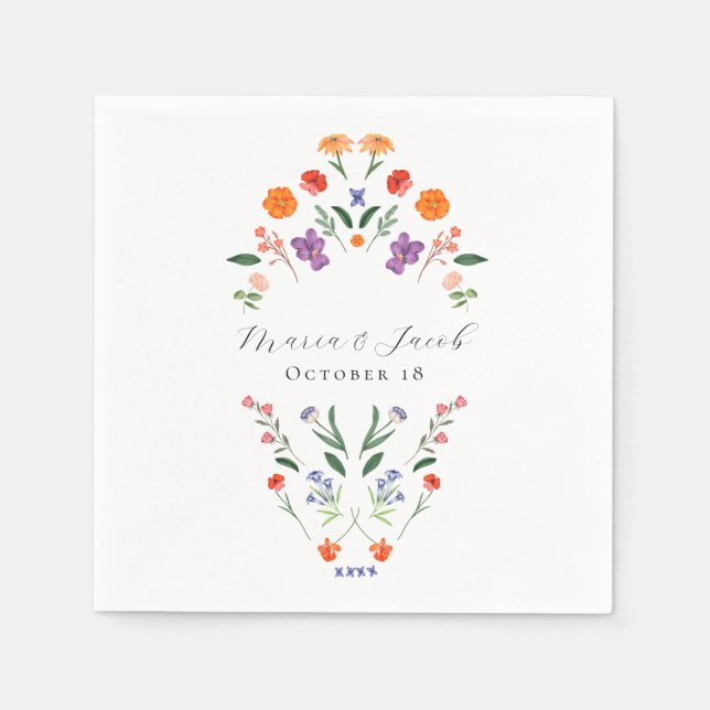 Secret Garden Floral Wedding Serviette (Vorderseite)