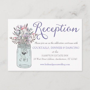 Secret Garden Mason Jar Empfang Card Lilac Begleitkarte
