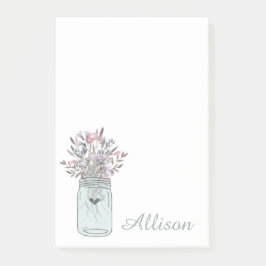 Secret Garden Mason Jar Personalisiert Post-it Klebezettel