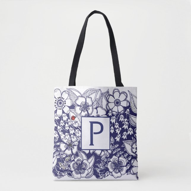 Secret Garden monogramed All-over Print-Tasche Tasche (Vorderseite)