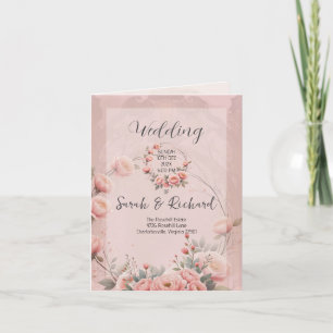 Secret Garden Romantic Peach Wedding Programm