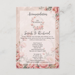 Secret Garden Romantische Blush Hochzeitsunterkunf Begleitkarte