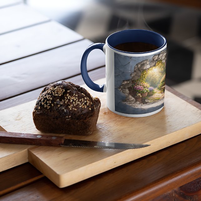 Secret Garden Stone Fairy Custom Photo Collage Kaffeetasse (Secret Garden Stone Fairy Custom Photo Collage Coffee Mug)