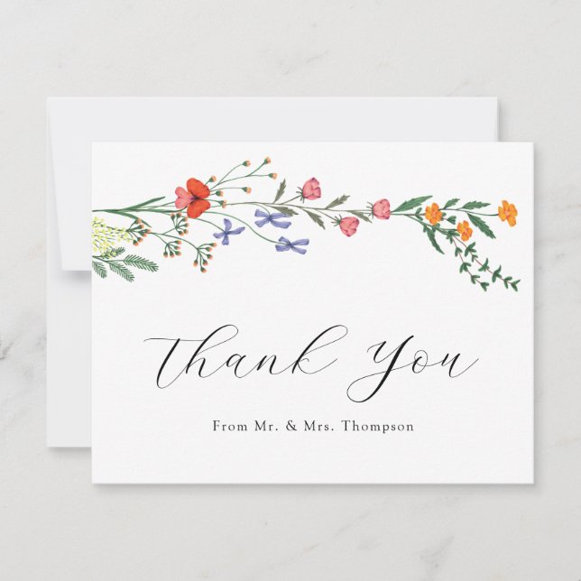 Secret Garden Wedding Flat Vielen Dank Dankeskarte (Vorderseite)